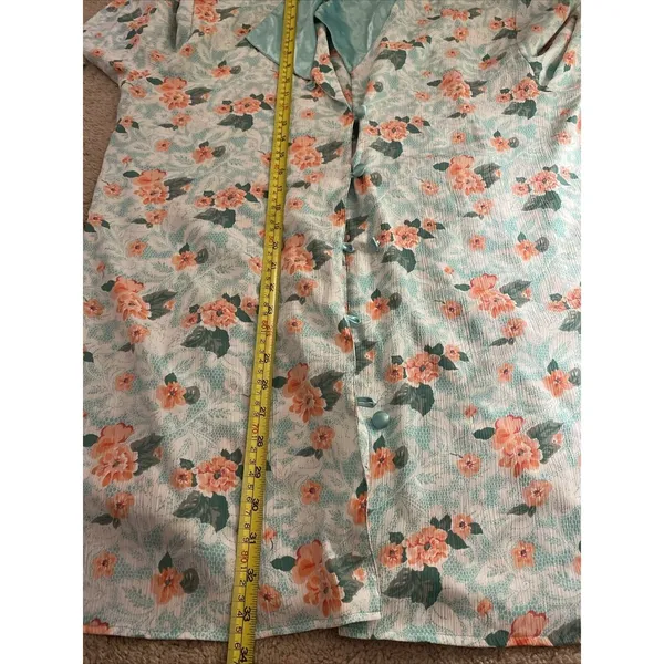 Victoria's Secret Vintage Green Floral Satin Trim Pyjama Nightdress Small - Image 7