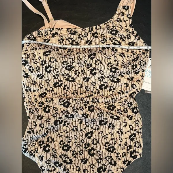 Time And TRU Leopard Beige One Piece Women Swimsuit Size M (8-10) NWT - Image 10
