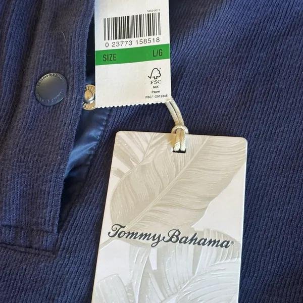 NWT Tommy Bahama Aruba Quilted Half-Snap Sweater - Size Large - Navy Blue - Image 5