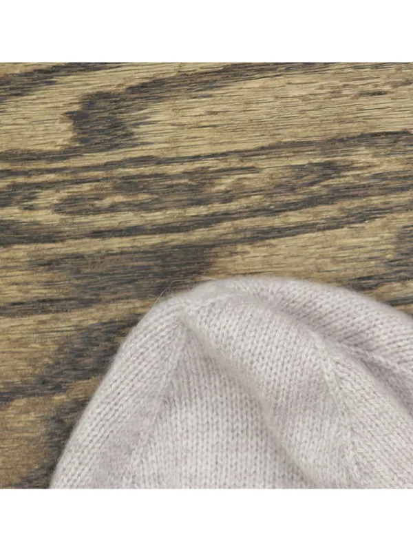 NWT Charter Club Womens 100% Cashmere Cuffed Beanie Pearl Taupe Heather Brown - Image 9