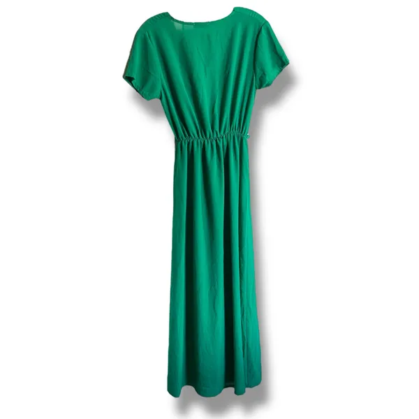 Boohoo Womens Dress Emerald Green Faux‎ Wrap Maxi Dress Short Sleeve NEW - Image 6