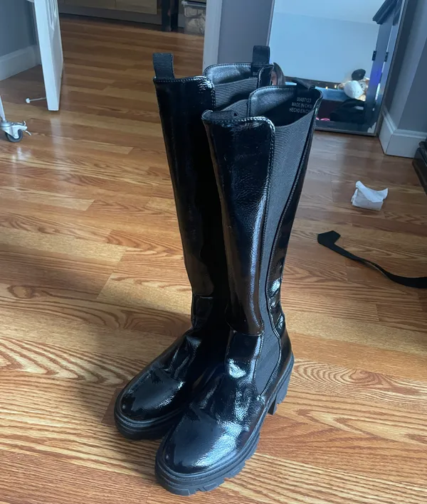 Forever 21 Black Knee High Boots Short Heel - Image 6