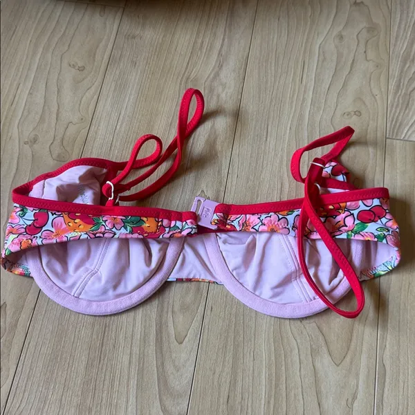 Blackbough Pink and Red Bikini Top - Image 2