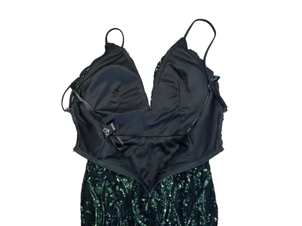 Viviana Formal Sequin Mermaid Dress black and green size small - Image 7