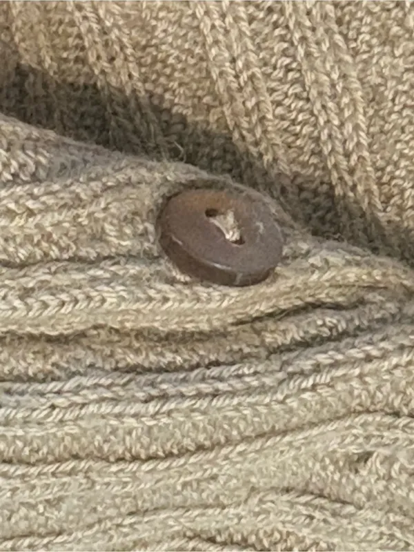 Brooks Brothers 346 Silk Cashmere Cable Knit Polo Sweater Tan M - Image 6