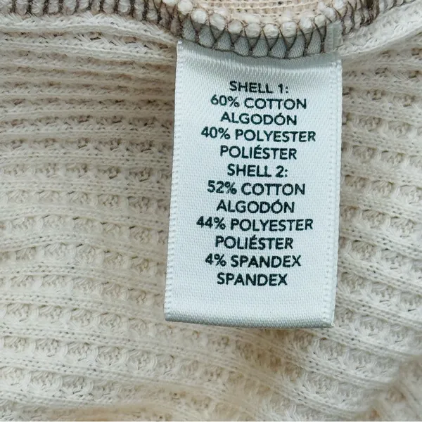 BKE Women’s Waffle Knit Quarter Zip Hoodie Small Cream Hooded Pullover - Image 11