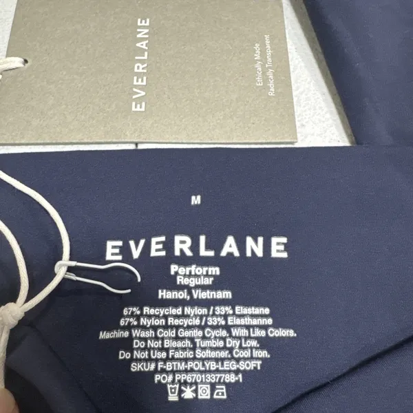 EVERLANE Women's High Rise Perform Regular Leggings Size M Blue Yoga Activewear - Image 3