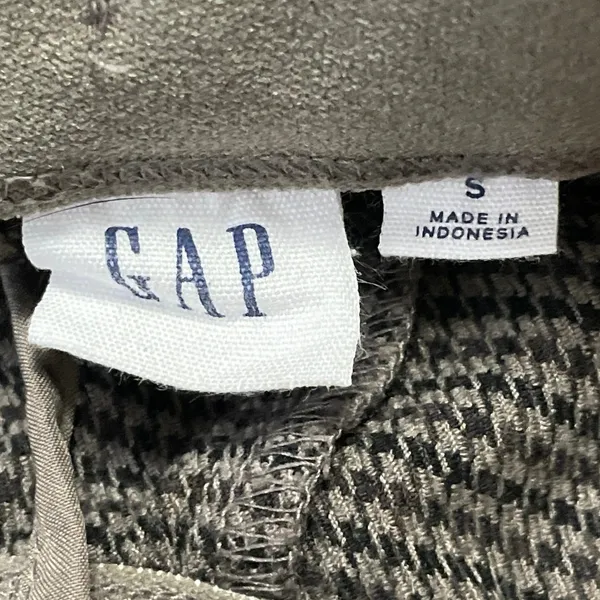Gap Women's Gray Houndstooth High Rise Wide Leg Baggy Trousers Pants Size S - Image 4