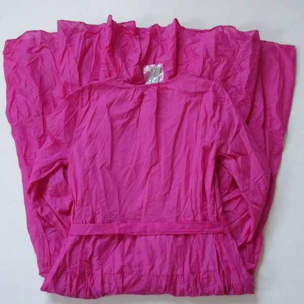 NWT J.Crew Belted Button-up Maxi in Neon Flamingo Pink Tiered Cotton Dress XS - Image 5