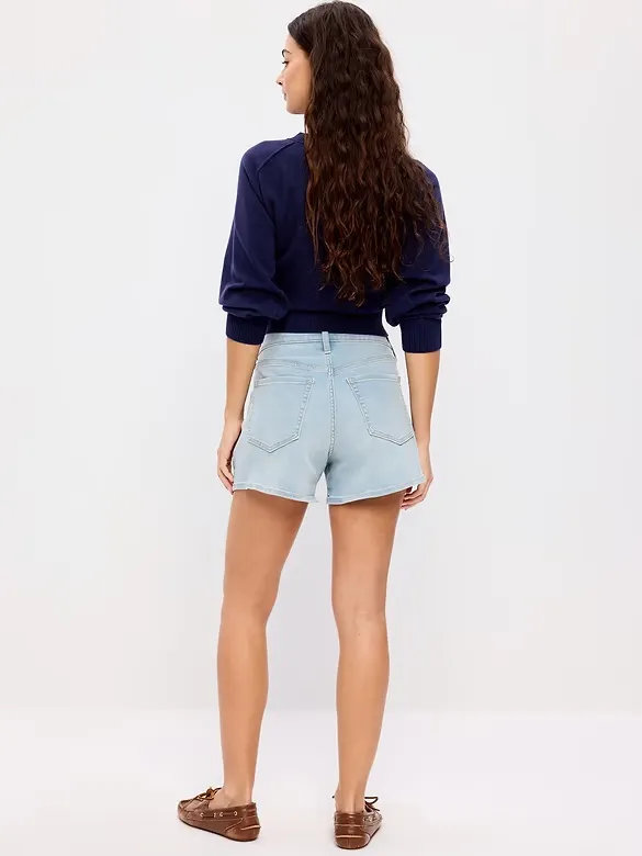 NEW Old Navy High-Waisted Wow Jean Short 4” Nova Light Wash - Size 8 - Image 3