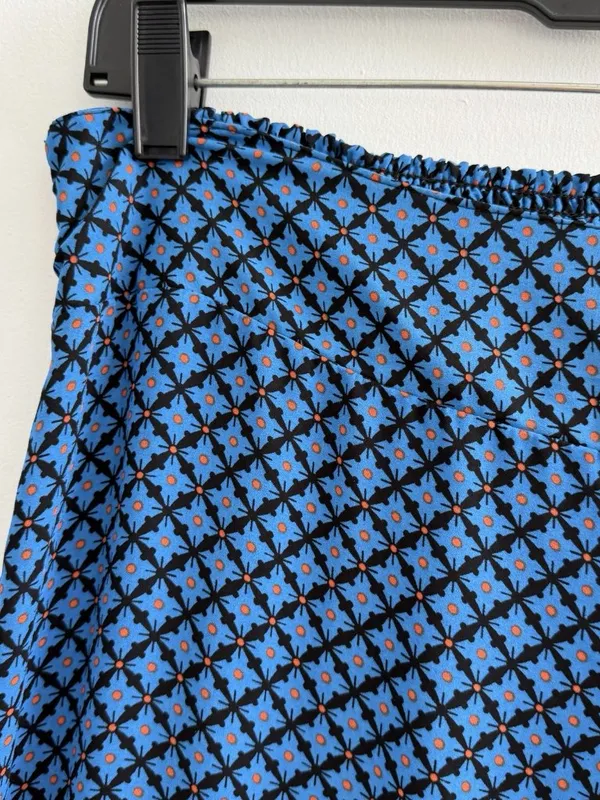 NEW Band Of Gypsies Palazzo Pants Wide Leg Flowy Blue & Orange Size LARGE - Image 3