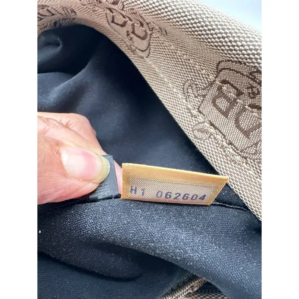 Dooney & Bourke Beige Signature Logo Canvas Shoulder Bag Brown Leather Strap - Image 6