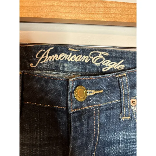 Y2K American Eagle Skinny 77 dark wash jeans - Image 4