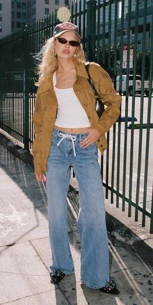 Princess Polly Mellowed Out Slouchy Jeans Mid Blue - Image 2