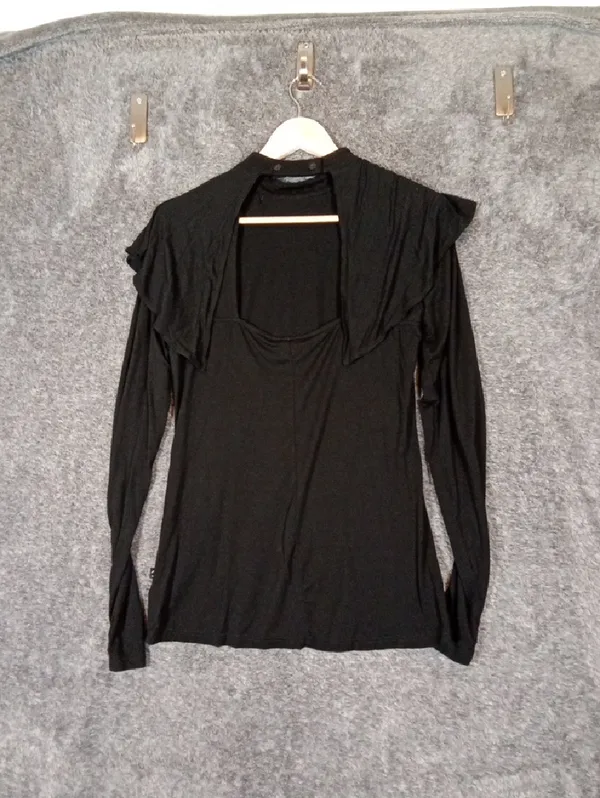 Killstar Long Sleeve Goth Dramatic Cape Ruffle Shoulders Overlay Witchy Womens - Image 5