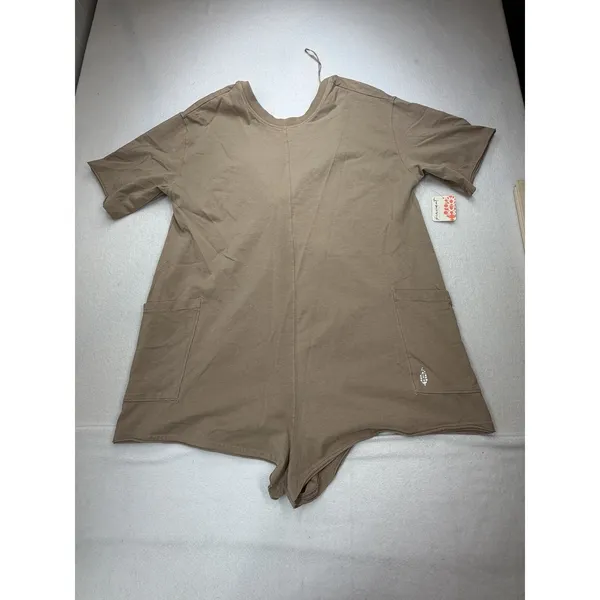 Free People Movement Women's Hot Shot Tee Romper Mocha Latte Size Small NWT - Image 4