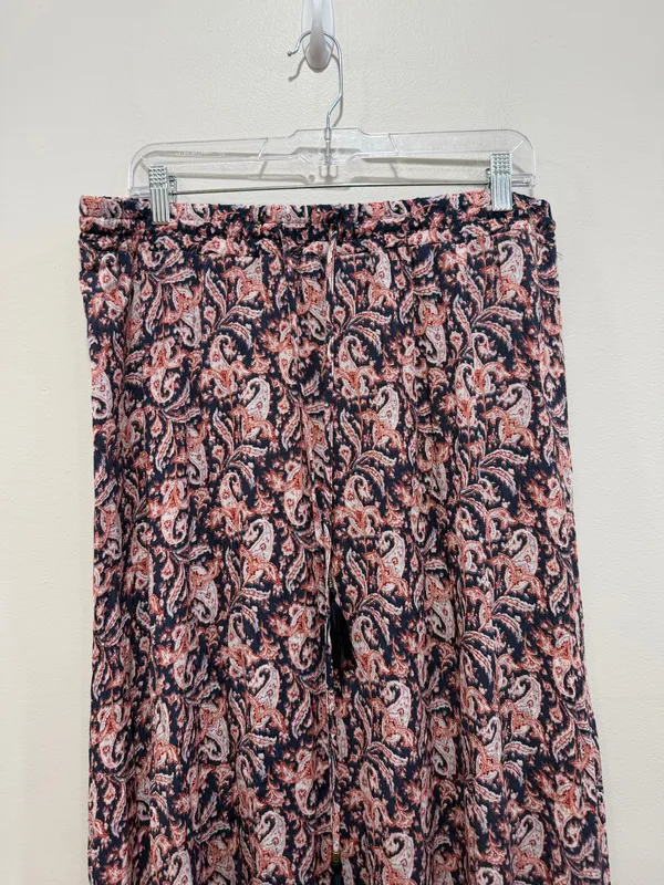 Westport 1962 Paisley Print Maxi Skirt Drawstring Tassel Side Slit Women’s Size Large - Image 3