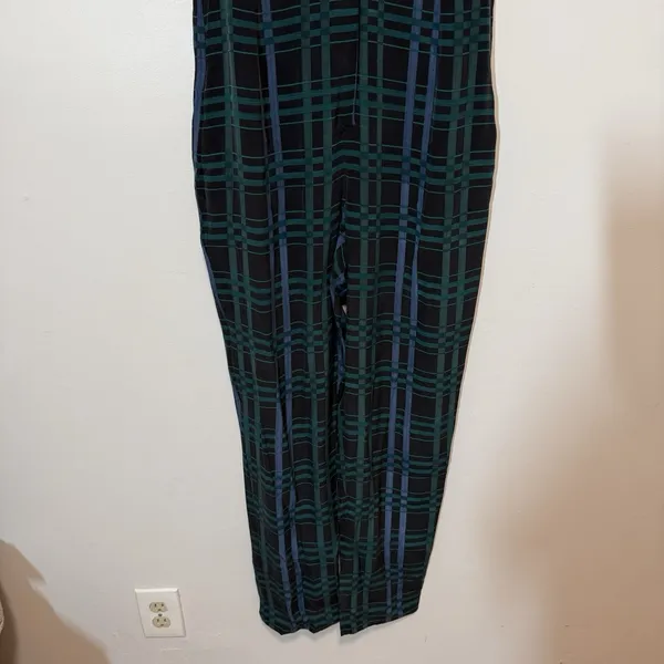 Thakoon NWT Plaid Striped Combo Silk Sleeveless Jumpsuit‎ Size 6 - Image 2
