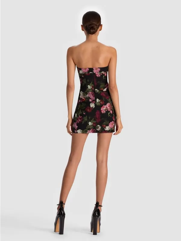 Alice + Olivia Kelly Mini Dress in Be Still Floral 4 - Image 6