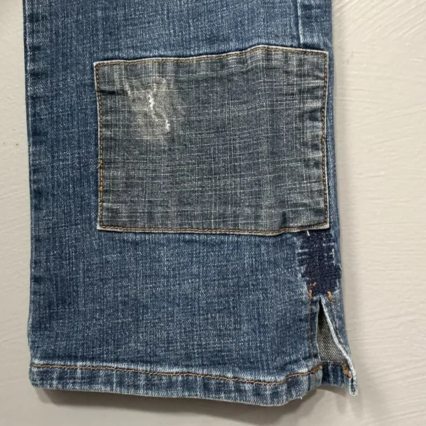 Joes Jeans Women Size 28 Patchwork Denim Blue Straight Buttonfly Festival Grunge - Image 7
