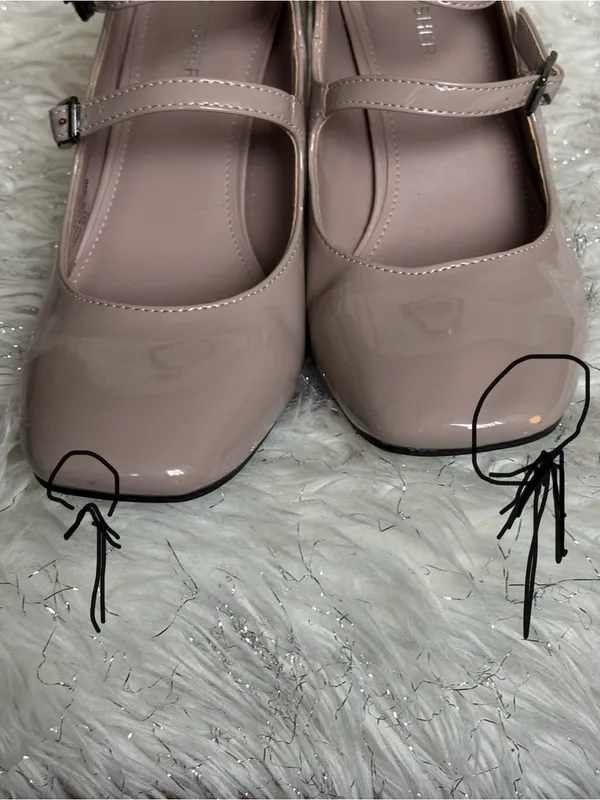 Marc Fisher Charisy Beige Women’s Tapered Patent Leather Block Heel Shoes Size8M - Image 14