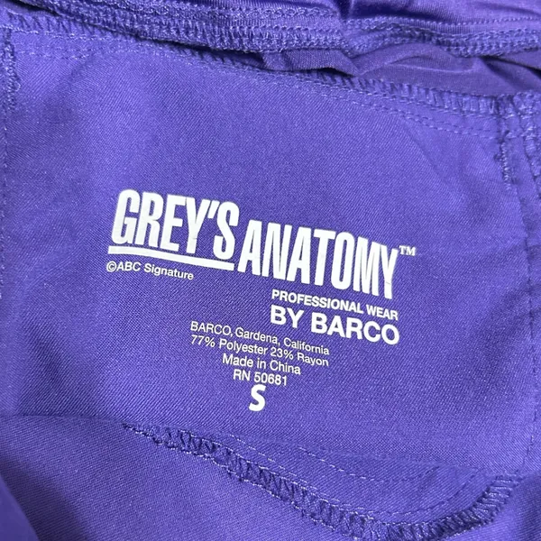 Greys Anatomy Barco Women Scrub Pants S Purple Style 4277 Cargo Pocket‎ Uniform - Image 6