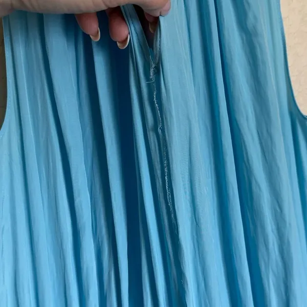 Ramy Brook Audrey Blouson Midi Dress Sz XS Turquoise Satin Sleeveless‎ - Image 11