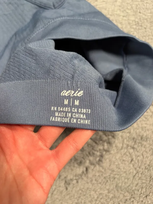 Aerie V-Neck textured Bralette Blue medium - Image 5