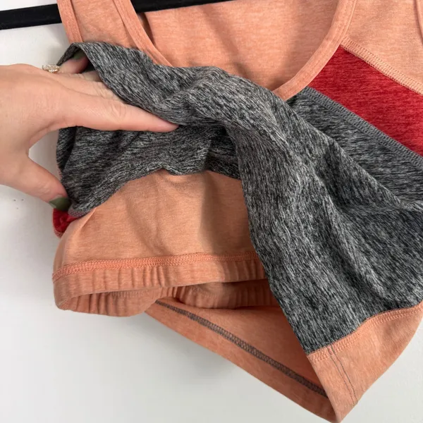 Beyond Yoga Tank Top Crop Peach Grey Colorblock Active Gym Womens Medium - Image 3