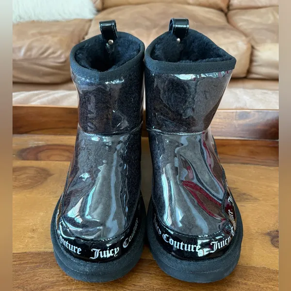JUICY COUTURE Black Faux Fur Winter Boots - Image 2