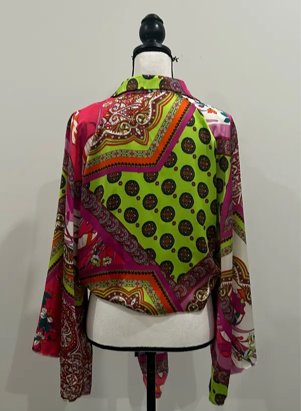 Shein Curve Tie Front Blouse - Image 4