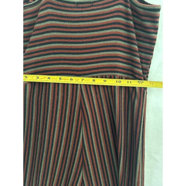 Forever 21 Jumpsuit Womens Small Striped Wide Leg Tie Front Ribbed Knit Multi‎ - Image 9