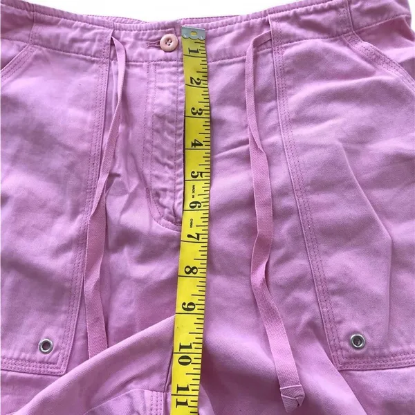LRL RALPH LAUREN Pink Sporty Preppy Utility Carpenter Cargo Shorts Golf Tennis Country Club Cotton Drawstring Waist Hiking Camping Glamping Adventure Explorer Summer Beach Streetwear Vintage 2000s Y2K Sz 6 - Measurements in pics - Image 7