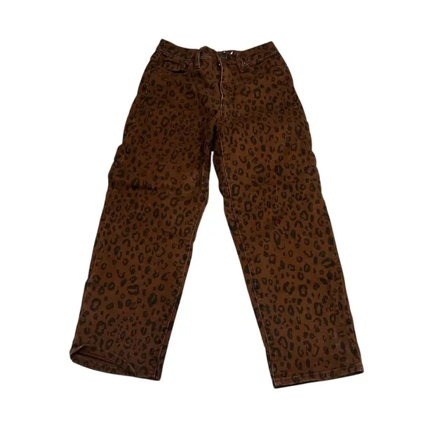Universal Threads Women's Leopard Print High-Rise Jeans Size 0 Brown - Image 5