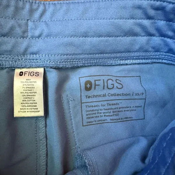 Figs blue XS technical collection medical scrub pants - Image 2