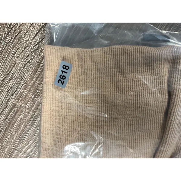 Enza Costa Womens Tank Top Ribbed Double V-Neck Tan Medium - Image 6