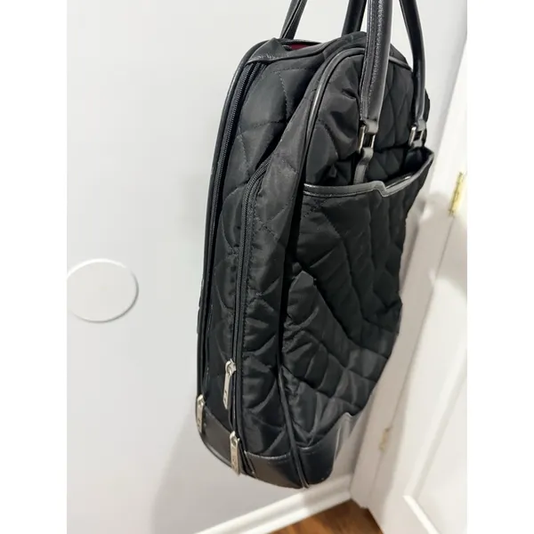 Knomo Scala Wheeled Black Business Quilted Rolling Bag Travel‎ Laptop Work - Image 5