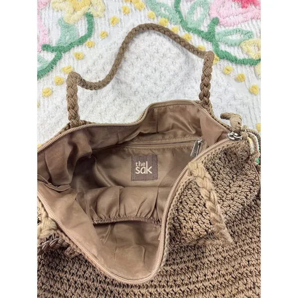 The Sak Crochet‎ Tote Bag Brown Hobo Shoulder Bag - Image 8