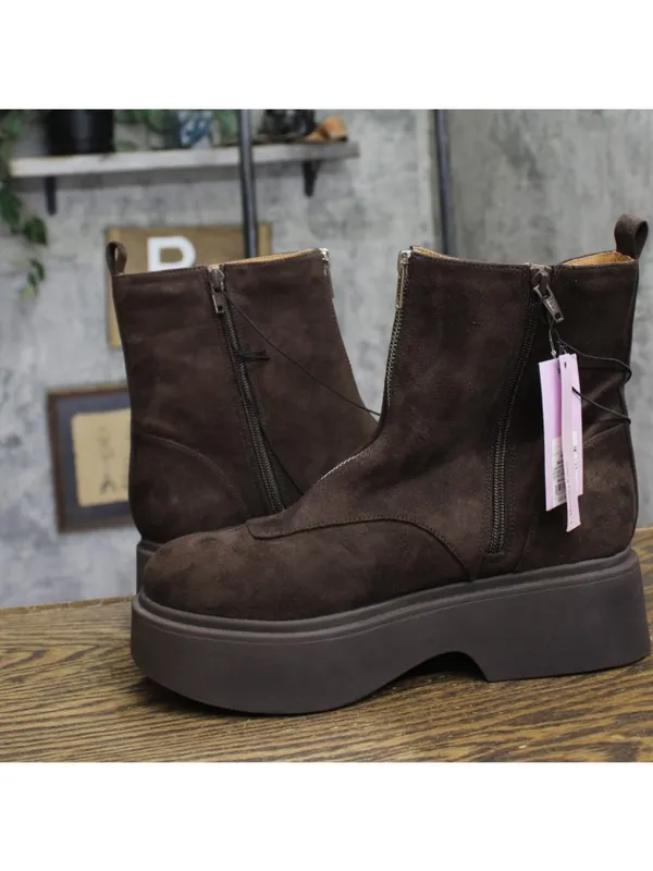 Wild Fable Womens Honor Boots Faux Suede Platform Combat Boots Dark Brown 9M - Image 6