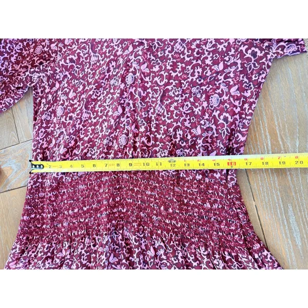 Derek Lam 10‎ Crosby Paisley Mini Dress Womens Burgundy Pink Size 6 - Image 6