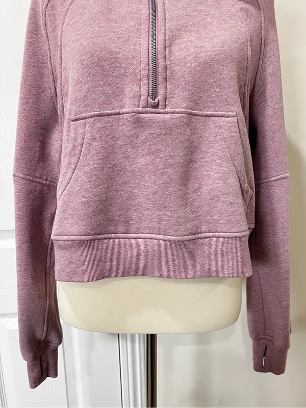 Lululemon Scuba Oversized Half-Zip Hoodie Heathered Pink Taupe Size XS/S Fleece - Image 12