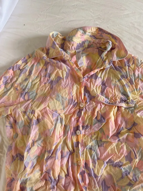 Target multicoloured tie-dye button-up pajama set Size XS #tie-dye #romper - Image 2