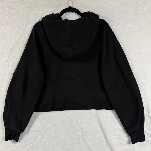 Lululemon M/L Scuba Oversized 1/2 Zip Black Hoodie Cropped Pullover Athleisure - Image 8