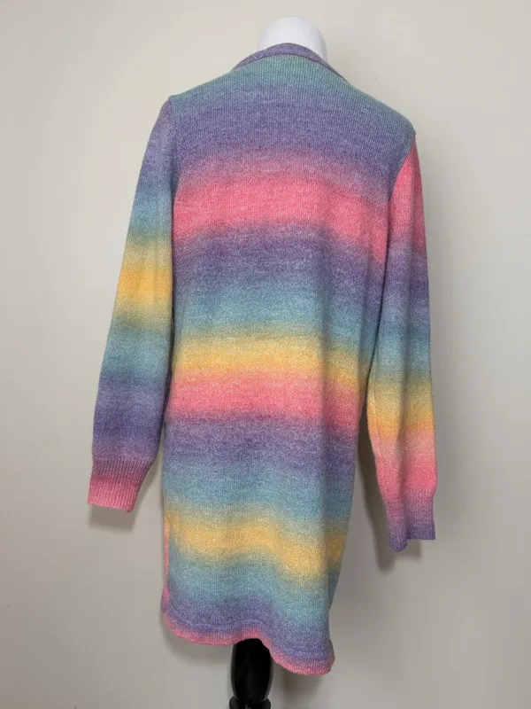 Grace Karin Ombré Rainbow Open Front Cardigan Sweater - Image 3