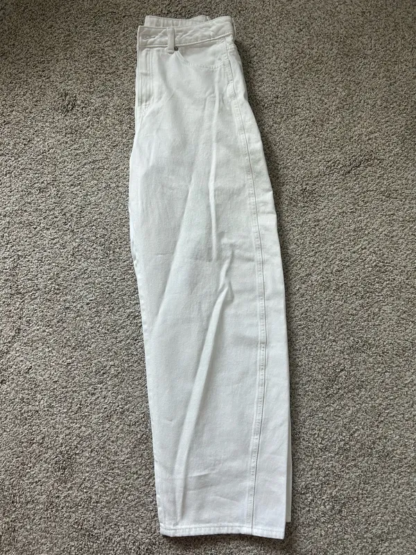 Women’s white wide leg belted jeans H&M - Image 11