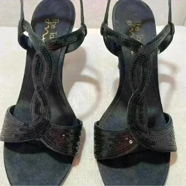 The Touch Of Nina Galinda 1 Black Luster Satin Women’s Heels Size 8.5 - Image 4