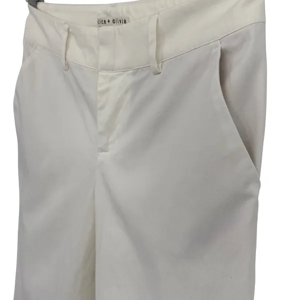 Alice + Olivia Stacy Slim‎ Trouser Pants Ivory Stretch Minimalist Office 6 - Image 4