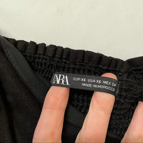 Zara Black Sweetheart Neckline Crop Top Tank Womens XS Whimsigoth Adjustable - Image 4