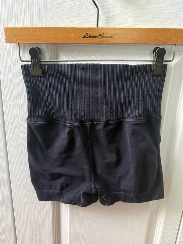 Free People Movement Good Karma Running Shorts in Black/Gray - Image 3