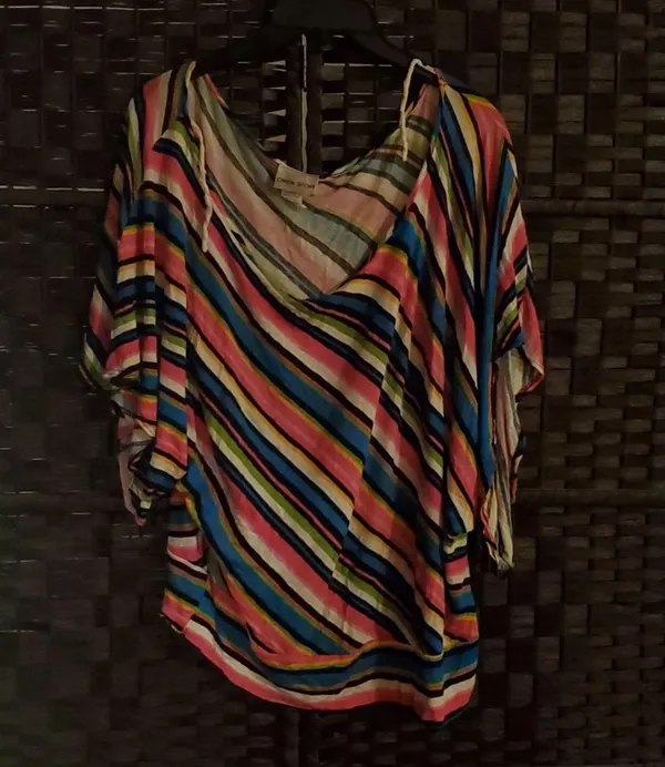 Women’s Multicolored Striped Top Multiple Size 2X - Image 2